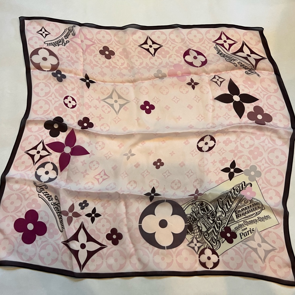 LOUIS VUITTON Silk Sweet Flowers Square Scarf $400
